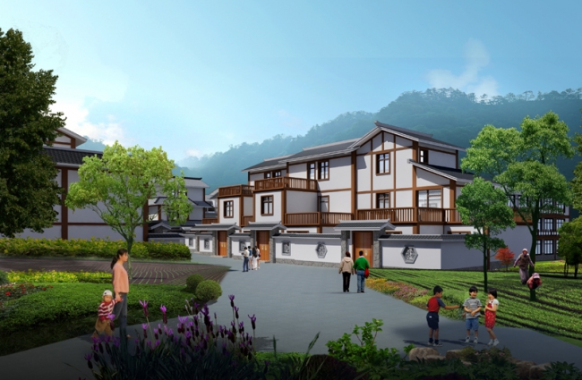 重庆田园新农村建筑方案设计4万平米